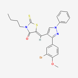 (5Z)-5-{[3-(3-bromo-4-methoxyphenyl)-1-phenyl-1H-pyrazol-4-yl]methylidene}-3-butyl-2-thioxo-1,3-thiazolidin-4-one