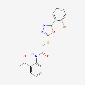 N-(2-acetylphenyl)-2-{[5-(2-bromophenyl)-1,3,4-oxadiazol-2-yl]sulfanyl}acetamide