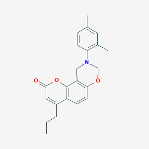 9-(2,4-dimethylphenyl)-4-propyl-9,10-dihydro-2H,8H-chromeno[8,7-e][1,3]oxazin-2-one