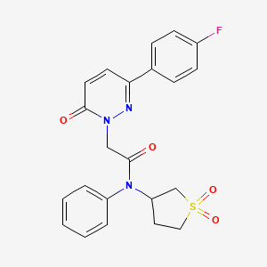 molecular formula C22H20FN3O4S B12184772 N-(1,1-dioxidotetrahydrothiophen-3-yl)-2-(3-(4-fluorophenyl)-6-oxopyridazin-1(6H)-yl)-N-phenylacetamide 