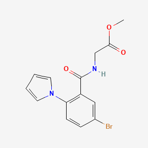 molecular formula C14H13BrN2O3 B12184790 methyl N-{[5-bromo-2-(1H-pyrrol-1-yl)phenyl]carbonyl}glycinate 