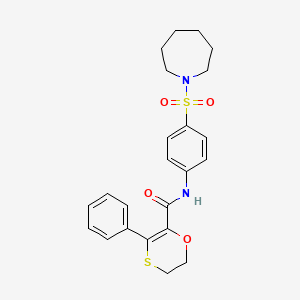 N-[4-(azepan-1-ylsulfonyl)phenyl]-3-phenyl-5,6-dihydro-1,4-oxathiine-2-carboxamide