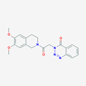 molecular formula C20H20N4O4 B12184816 3-[2-(6,7-dimethoxy-3,4-dihydroisoquinolin-2(1H)-yl)-2-oxoethyl]-1,2,3-benzotriazin-4(3H)-one 