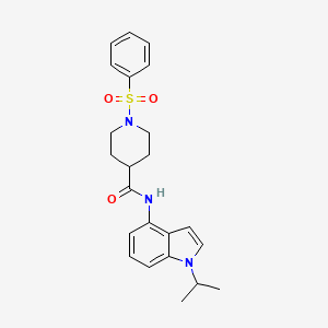 1-(phenylsulfonyl)-N-[1-(propan-2-yl)-1H-indol-4-yl]piperidine-4-carboxamide