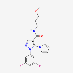 molecular formula C18H18F2N4O2 B12184854 1-(3,5-difluorophenyl)-N-(3-methoxypropyl)-5-(1H-pyrrol-1-yl)-1H-pyrazole-4-carboxamide 