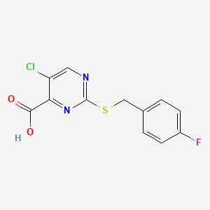 molecular formula C12H8ClFN2O2S B12184882 5-Chloro-2-[(4-fluorobenzyl)sulfanyl]pyrimidine-4-carboxylic acid CAS No. 926231-03-0