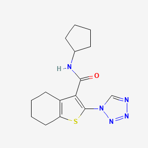 molecular formula C15H19N5OS B12184889 N-cyclopentyl-2-(1H-tetrazol-1-yl)-4,5,6,7-tetrahydro-1-benzothiophene-3-carboxamide 