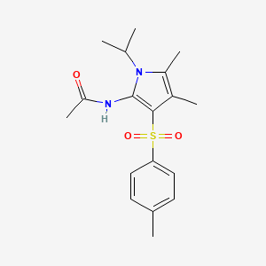 molecular formula C18H24N2O3S B12184981 N-{4,5-dimethyl-3-[(4-methylphenyl)sulfonyl]-1-(propan-2-yl)-1H-pyrrol-2-yl}acetamide 