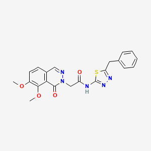 molecular formula C21H19N5O4S B12184988 N-(5-benzyl-1,3,4-thiadiazol-2-yl)-2-(7,8-dimethoxy-1-oxophthalazin-2(1H)-yl)acetamide 