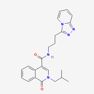 molecular formula C23H25N5O2 B12184995 N-(3-([1,2,4]triazolo[4,3-a]pyridin-3-yl)propyl)-2-isobutyl-1-oxo-1,2-dihydroisoquinoline-4-carboxamide 