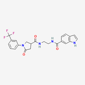 N-{2-[({5-oxo-1-[3-(trifluoromethyl)phenyl]pyrrolidin-3-yl}carbonyl)amino]ethyl}-1H-indole-6-carboxamide