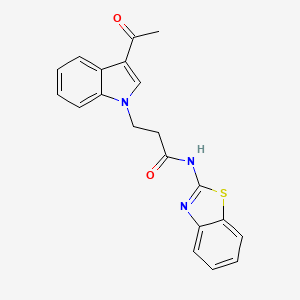 3-(3-acetyl-1H-indol-1-yl)-N-[(2E)-1,3-benzothiazol-2(3H)-ylidene]propanamide