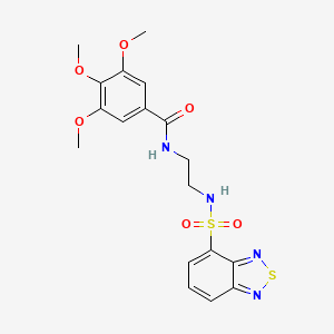 molecular formula C18H20N4O6S2 B12185083 N-{2-[(2,1,3-benzothiadiazol-4-ylsulfonyl)amino]ethyl}-3,4,5-trimethoxybenzamide 