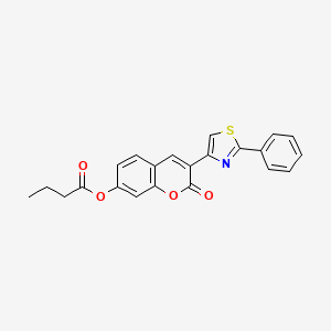 2-oxo-3-(2-phenyl-1,3-thiazol-4-yl)-2H-chromen-7-yl butanoate