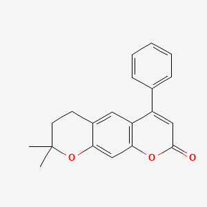 molecular formula C20H18O3 B12185097 8,8-Dimethyl-4-phenyl-7,8-dihydro-2H,6H-pyrano[3,2-g]chromen-2-one 