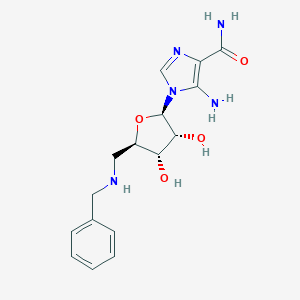 molecular formula C16H21N5O4 B121851 5-amino-1-[(2R,3R,4S,5R)-5-[(benzylamino)methyl]-3,4-dihydroxyoxolan-2-yl]imidazole-4-carboxamide CAS No. 142344-87-4