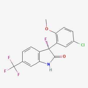 molecular formula C16H10ClF4NO2 B1218510 (3R)-3-(5-氯-2-甲氧基-苯基)-3-氟-6-(三氟甲基)吲哚啉-2-酮 