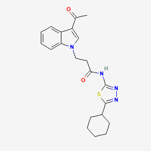 3-(3-acetyl-1H-indol-1-yl)-N-(5-cyclohexyl-1,3,4-thiadiazol-2-yl)propanamide