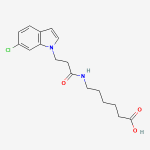 6-{[3-(6-chloro-1H-indol-1-yl)propanoyl]amino}hexanoic acid