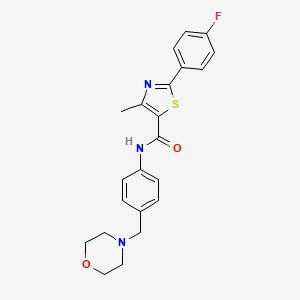 2-(4-fluorophenyl)-4-methyl-N-[4-(morpholin-4-ylmethyl)phenyl]-1,3-thiazole-5-carboxamide