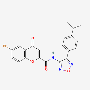 6-bromo-4-oxo-N-{4-[4-(propan-2-yl)phenyl]-1,2,5-oxadiazol-3-yl}-4H-chromene-2-carboxamide