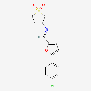 N-{(E)-[5-(4-chlorophenyl)furan-2-yl]methylidene}tetrahydrothiophen-3-amine 1,1-dioxide