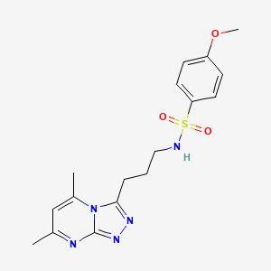 molecular formula C17H21N5O3S B12185298 N-[3-(5,7-dimethyl[1,2,4]triazolo[4,3-a]pyrimidin-3-yl)propyl]-4-methoxybenzenesulfonamide 