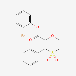 molecular formula C17H13BrO5S B12185332 2-Bromophenyl 3-phenyl-5,6-dihydro-1,4-oxathiine-2-carboxylate 4,4-dioxide 