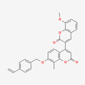 molecular formula C29H22O6 B12185380 7'-[(4-ethenylbenzyl)oxy]-8-methoxy-8'-methyl-2H,2'H-3,4'-bichromene-2,2'-dione 