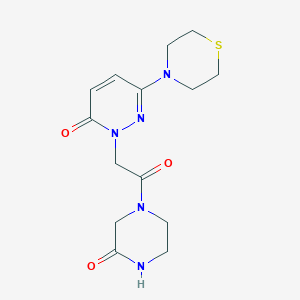 2-[2-oxo-2-(3-oxopiperazin-1-yl)ethyl]-6-(thiomorpholin-4-yl)pyridazin-3(2H)-one