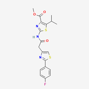 Methyl 2-({[2-(4-fluorophenyl)-1,3-thiazol-4-yl]acetyl}amino)-5-(propan-2-yl)-1,3-thiazole-4-carboxylate