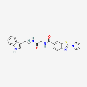 N-(2-{[1-(1H-indol-3-yl)propan-2-yl]amino}-2-oxoethyl)-2-(1H-pyrrol-1-yl)-1,3-benzothiazole-6-carboxamide