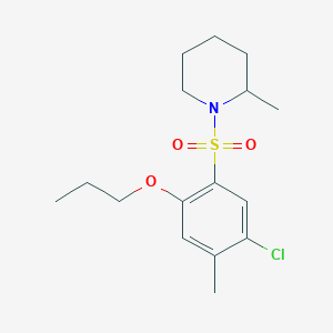 molecular formula C16H24ClNO3S B12185506 1-(5-Chloro-4-methyl-2-propoxybenzenesulfonyl)-2-methylpiperidine 