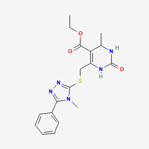 ethyl 4-methyl-6-{[(4-methyl-5-phenyl-4H-1,2,4-triazol-3-yl)sulfanyl]methyl}-2-oxo-1,2,3,4-tetrahydropyrimidine-5-carboxylate