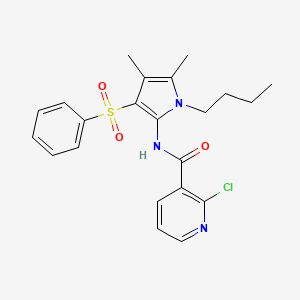 N-[1-butyl-4,5-dimethyl-3-(phenylsulfonyl)-1H-pyrrol-2-yl]-2-chloropyridine-3-carboxamide