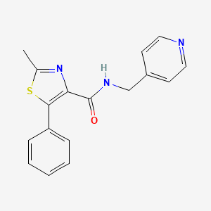 2-methyl-5-phenyl-N-(pyridin-4-ylmethyl)-1,3-thiazole-4-carboxamide