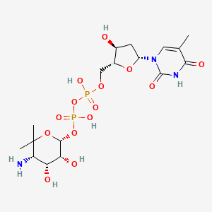 molecular formula C17H29N3O14P2 B1218555 dTDP-4-amino-4,6-dideoxy-5-C-methyl-L-mannose 