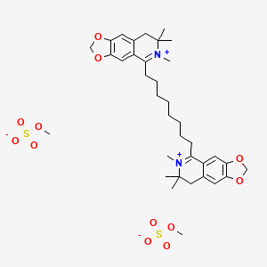 molecular formula C36H52N2O12S2 B1218561 methyl sulfate;6,7,7-trimethyl-5-[8-(6,7,7-trimethyl-8H-[1,3]dioxolo[4,5-g]isoquinolin-6-ium-5-yl)octyl]-8H-[1,3]dioxolo[4,5-g]isoquinolin-6-ium CAS No. 34827-34-4