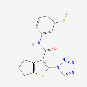 molecular formula C16H15N5OS2 B12185610 N-[3-(methylsulfanyl)phenyl]-2-(1H-tetrazol-1-yl)-5,6-dihydro-4H-cyclopenta[b]thiophene-3-carboxamide 