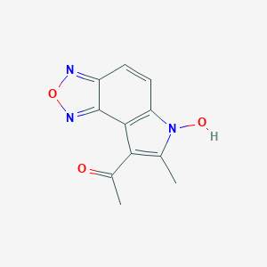 molecular formula C11H9N3O3 B121857 8-Acetyl-7-methyl-6H-1,2,5-oxadiazolo[3,4-e]indol-6-ol CAS No. 159325-84-5