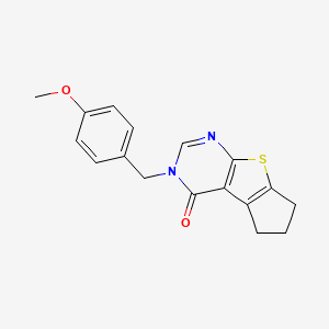 11-[(4-Methoxyphenyl)methyl]-7-thia-9,11-diazatricyclo[6.4.0.0^{2,6}]dodeca-1(8),2(6),9-trien-12-one