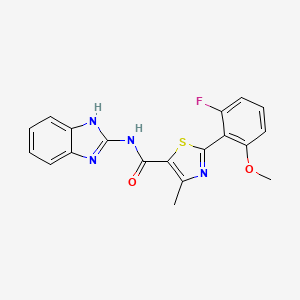 N-(1,3-dihydro-2H-benzimidazol-2-ylidene)-2-(2-fluoro-6-methoxyphenyl)-4-methyl-1,3-thiazole-5-carboxamide