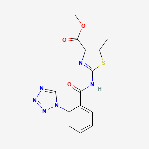 methyl 5-methyl-2-({[2-(1H-tetrazol-1-yl)phenyl]carbonyl}amino)-1,3-thiazole-4-carboxylate