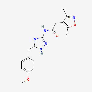 molecular formula C17H19N5O3 B12185827 2-(3,5-dimethyl-1,2-oxazol-4-yl)-N-[3-(4-methoxybenzyl)-1H-1,2,4-triazol-5-yl]acetamide 