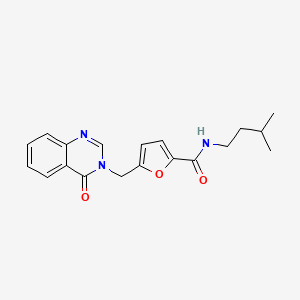 molecular formula C19H21N3O3 B12185927 N-(3-methylbutyl)-5-[(4-oxoquinazolin-3(4H)-yl)methyl]furan-2-carboxamide 