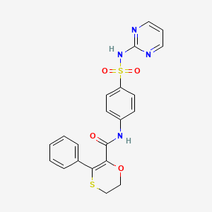 3-phenyl-N-[4-(pyrimidin-2-ylsulfamoyl)phenyl]-5,6-dihydro-1,4-oxathiine-2-carboxamide