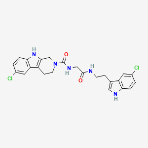 6-chloro-N-(2-{[2-(5-chloro-1H-indol-3-yl)ethyl]amino}-2-oxoethyl)-1,3,4,9-tetrahydro-2H-beta-carboline-2-carboxamide