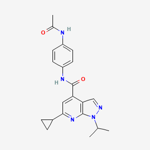 6-cyclopropyl-N-(4-acetamidophenyl)-1-(propan-2-yl)-1H-pyrazolo[3,4-b]pyridine-4-carboxamide