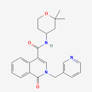 N-(2,2-dimethyltetrahydro-2H-pyran-4-yl)-1-oxo-2-(pyridin-3-ylmethyl)-1,2-dihydroisoquinoline-4-carboxamide