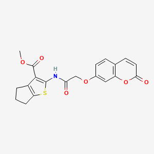 Methyl 2-[2-(2-oxochromen-7-yloxy)acetylamino]-4,5,6-trihydrocyclopenta[2,1-b] thiophene-3-carboxylate